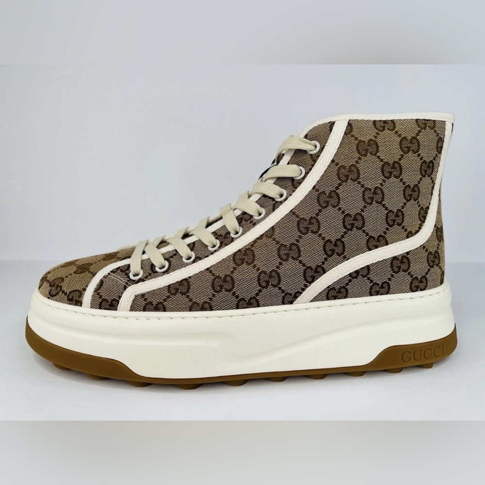 Gucci Tennis 1977 GG Supreme High Top Logo Women’s Sneakers Size EU 40.5 - Picture 2 of 11